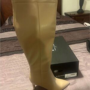 Women's Beige Knee-High Boots